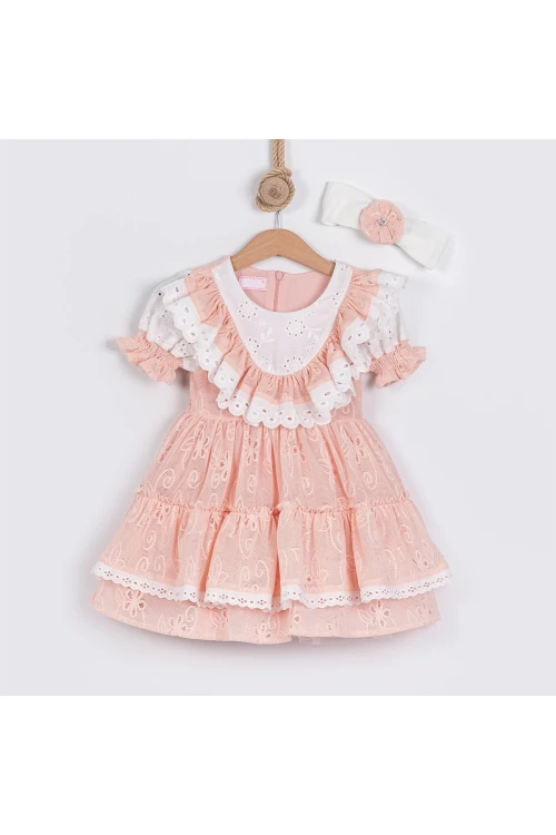 İşlemeli Tül Detaylı Elbise 24105