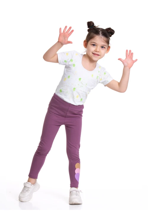 Kalp Baskılı 2 li Tayt 54873