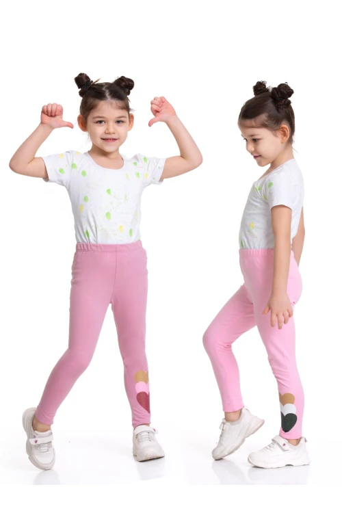 Kalp Baskılı 2 li Tayt 54873