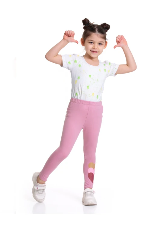 Kalp Baskılı 2 li Tayt 54873