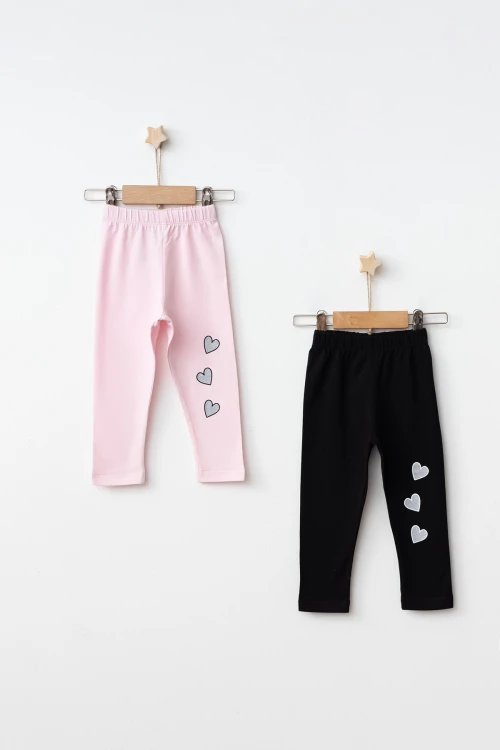 Kalp Baskılı 2li Tayt 54872-1