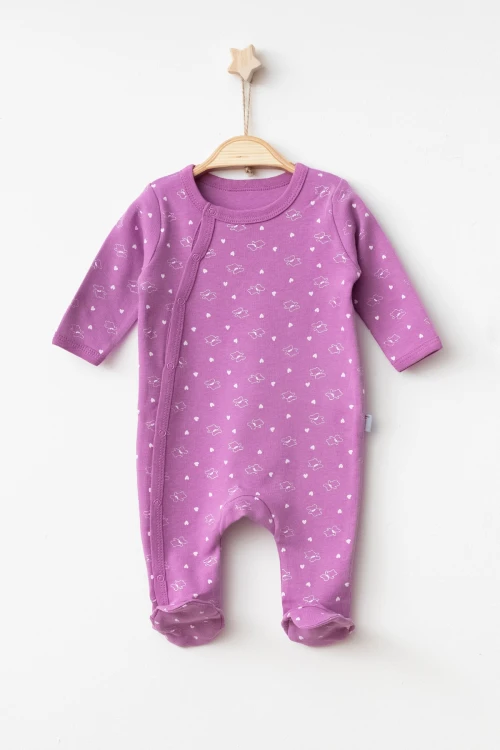 Kalp Desenli Kız Bebek Verev Tulum 1002