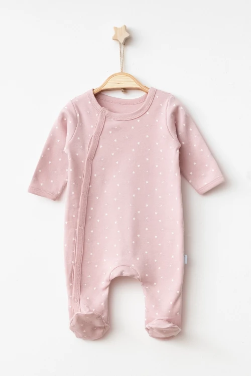 Kalp Desenli Kız Bebek Verev Tulum 1002