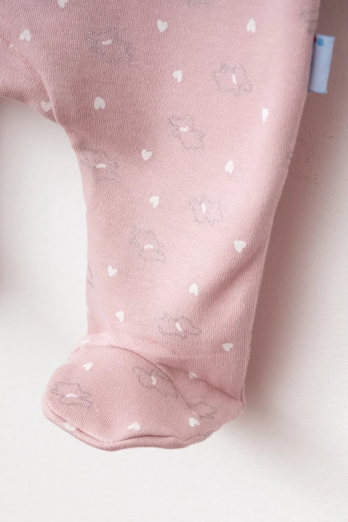 Kalp Desenli Kız Bebek Verev Tulum 1002