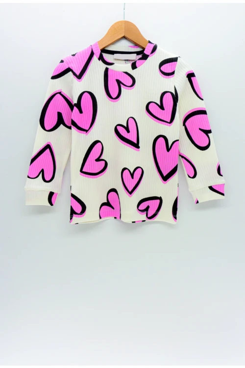 Kalp Desenli Pijama Takımı 11218