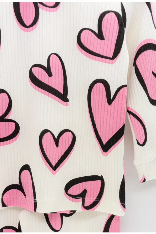 Kalp Desenli Pijama Takımı 11218