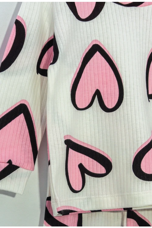 Kalp Desenli Pijama Takımı 23222