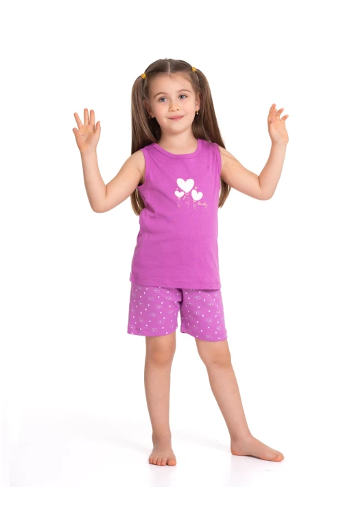 Kalpli Baskılı Şortlu Pijama Takım 54332