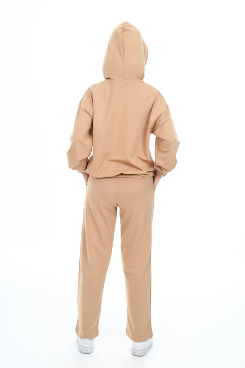 Kapşonlu Cep Detaylı Kız Çocuk Takım 5046