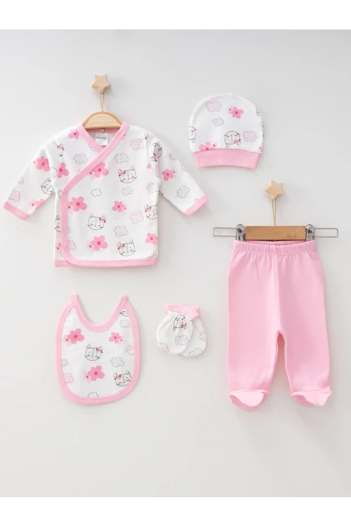 Kedi Desenli Bebek 5’li Hastane Çıkışı 6255