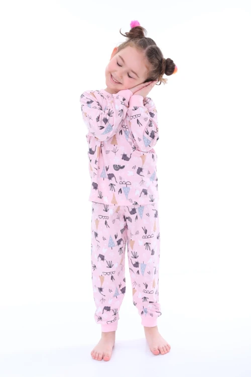 Kedi Desenli Kız Çocuk Pijama Takımı 31212