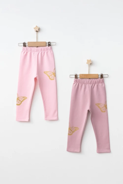 Kelebek Baskılı 2li Tayt 54875