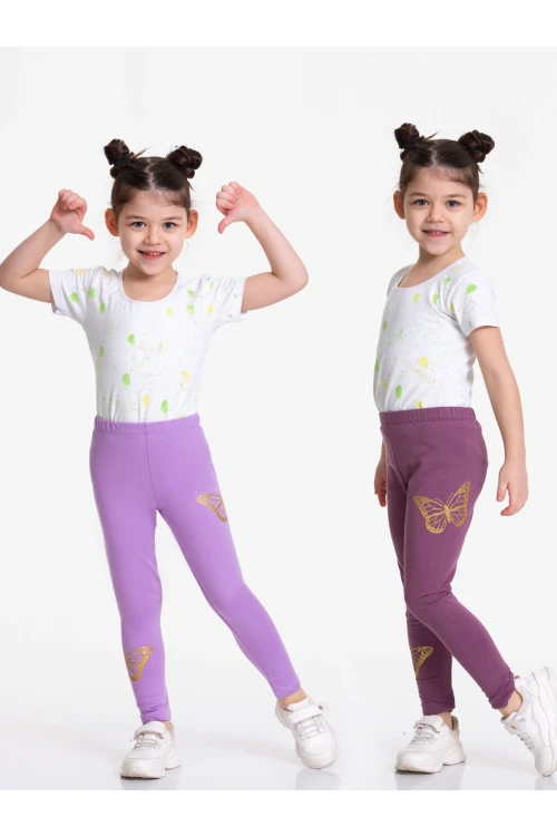 Kelebek Baskılı 2li Tayt 54875