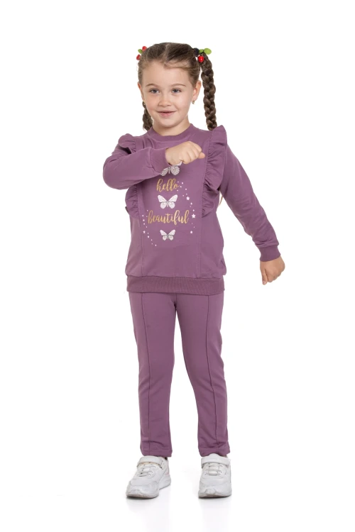 Kelebek Baskılı Fırfırlı Takım 54308-1