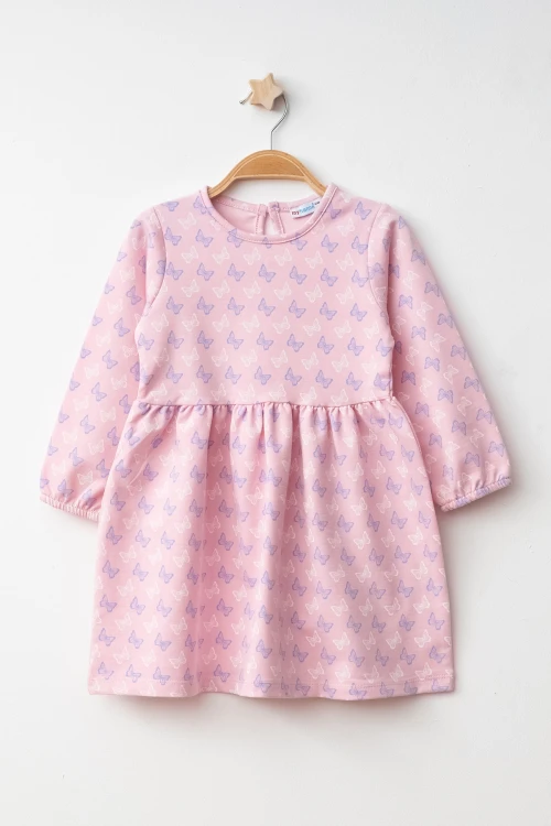 Kelebek Desenli Elbise 73517