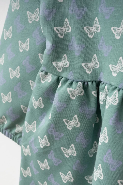 Kelebek Desenli Elbise 73517