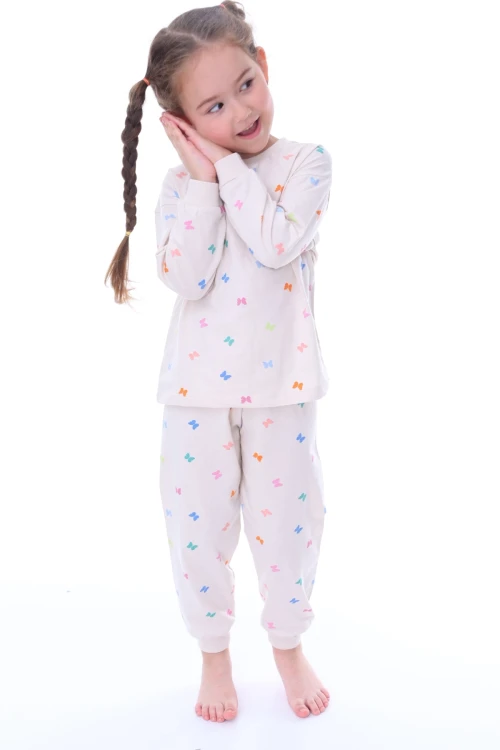 Kelebek Desenli Kız Çocuk Pijama Takımı 31207