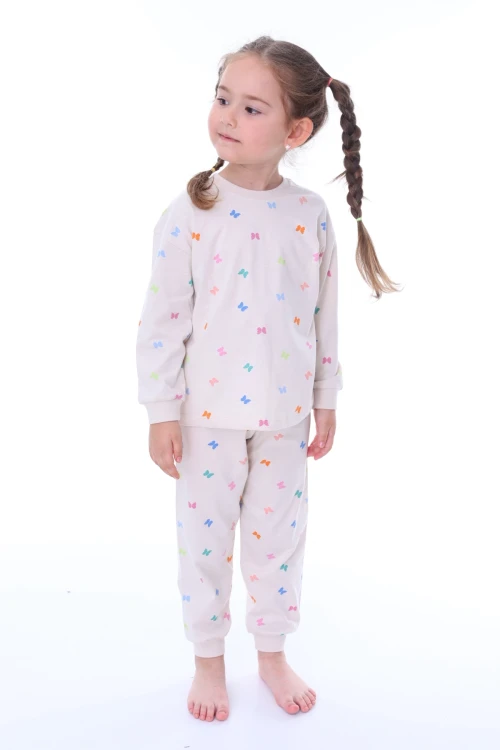Kelebek Desenli Kız Çocuk Pijama Takımı 31207