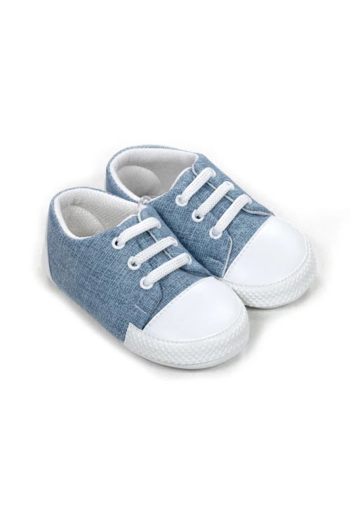 Kendinden Desenli Bağcıklı Bebek Ayakkabı 1087