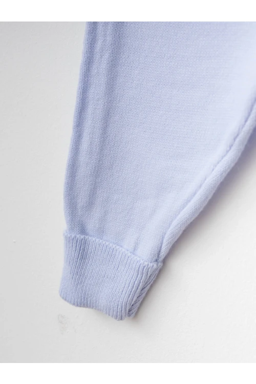 Kendinden Desenli Bebek Şapkalı Triko Takım 4031