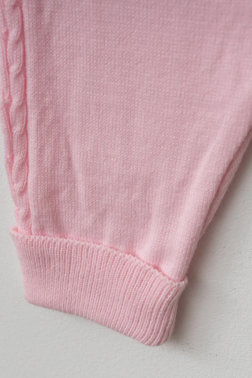 Kendinden Desenli Bebek Şapkalı Triko Takım 4031