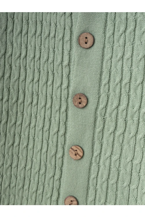 Kendinden Desenli Bebek Şapkalı Triko Takım 4031