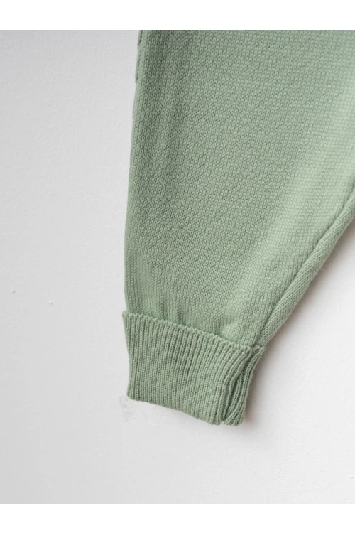 Kendinden Desenli Bebek Şapkalı Triko Takım 4031