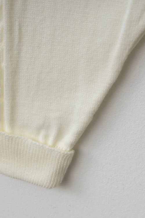 Kendinden Desenli Bebek Şapkalı Triko Takım 4031