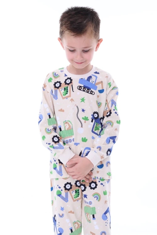 Kepçe Desenli Pijama Erkek Çocuk Takımı 32216