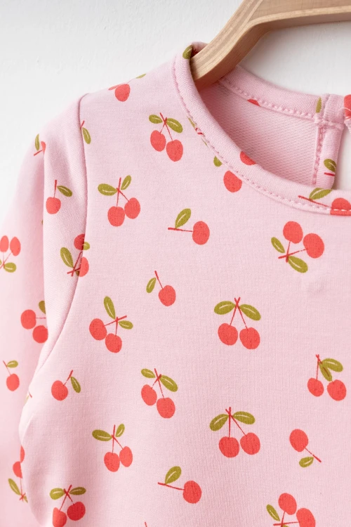 Kiraz Desenli Elbise 73518