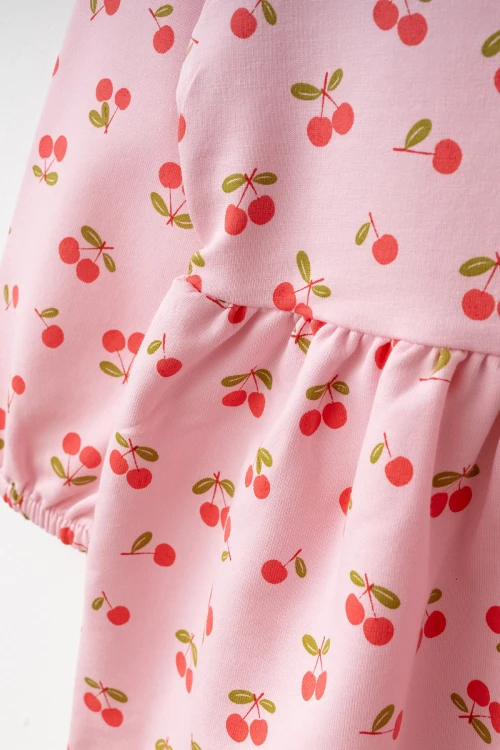 Kiraz Desenli Elbise 73518