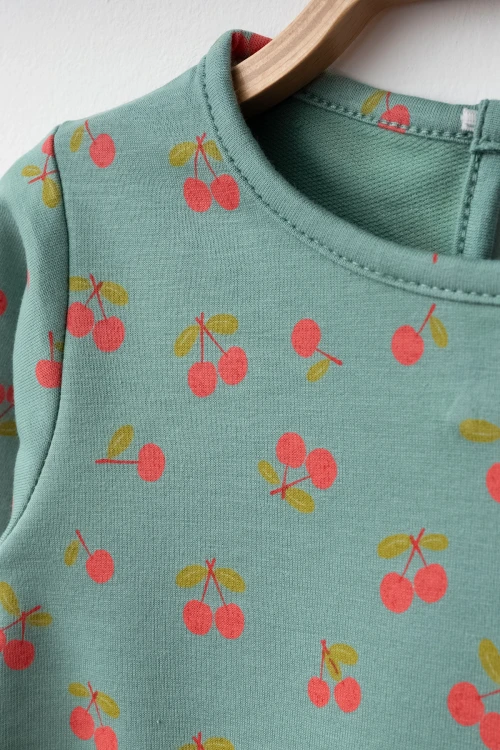 Kiraz Desenli Elbise 73518