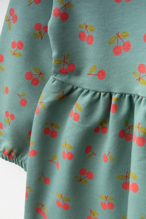 Kiraz Desenli Elbise 73518