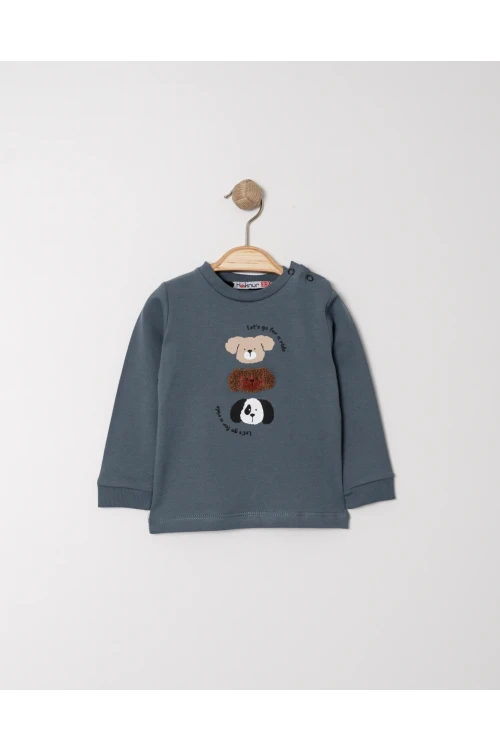 Köpek Kafası Baskılı Sweat 11896