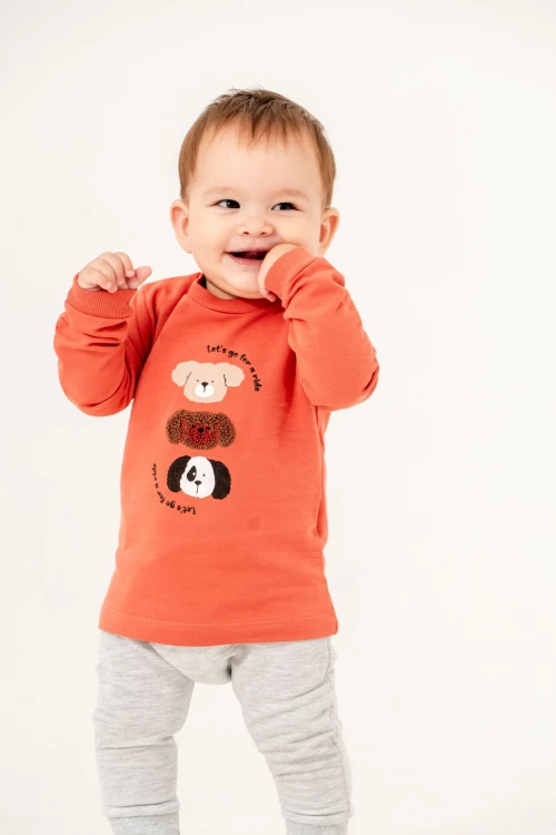 Köpek Kafası Baskılı Sweat 11896