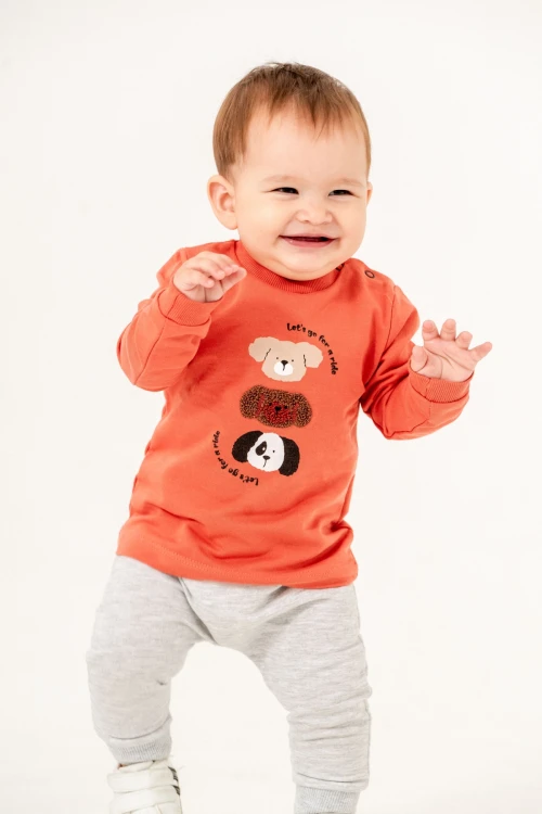 Köpek Kafası Baskılı Sweat 11896