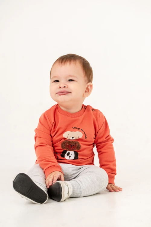 Köpek Kafası Baskılı Sweat 11896