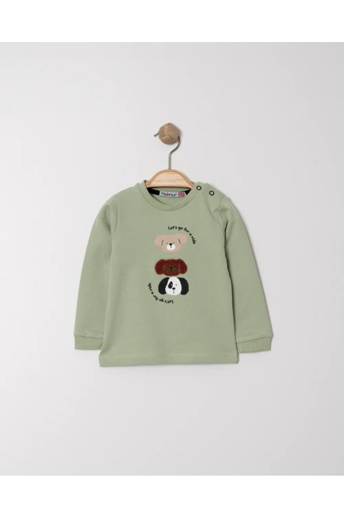 Köpek Kafası Baskılı Sweat 11896