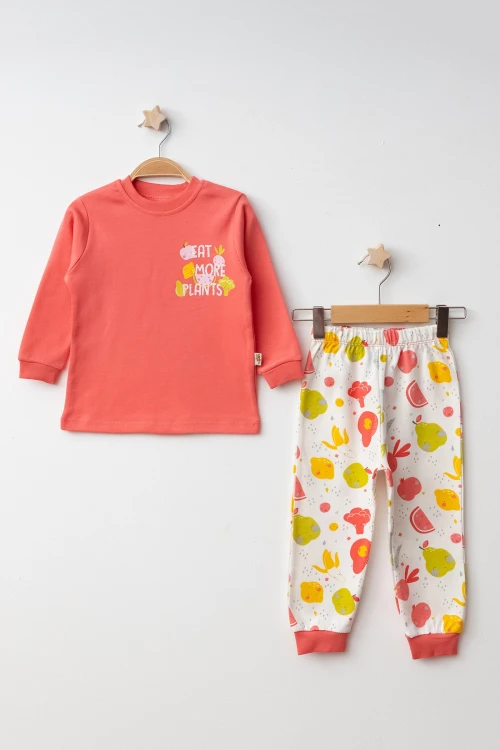 Meyve Sebze Baskılı Pamuklu Pijama Takımı 45165