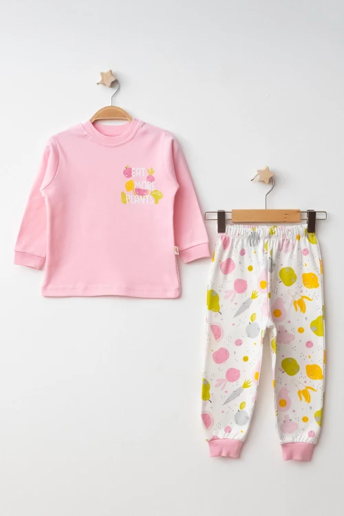 Meyve Sebze Baskılı Pamuklu Pijama Takımı 45165