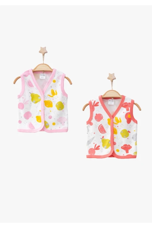 Meyve Sebze Desenli 2li Yelek 9632-2