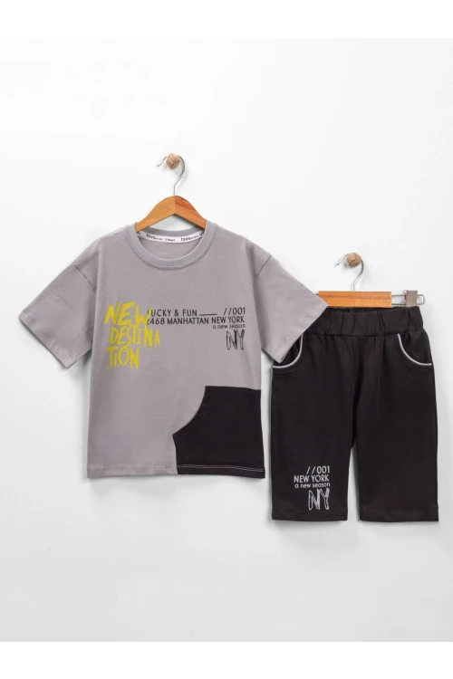 New Destina Baskılı Erkek Takım 15352