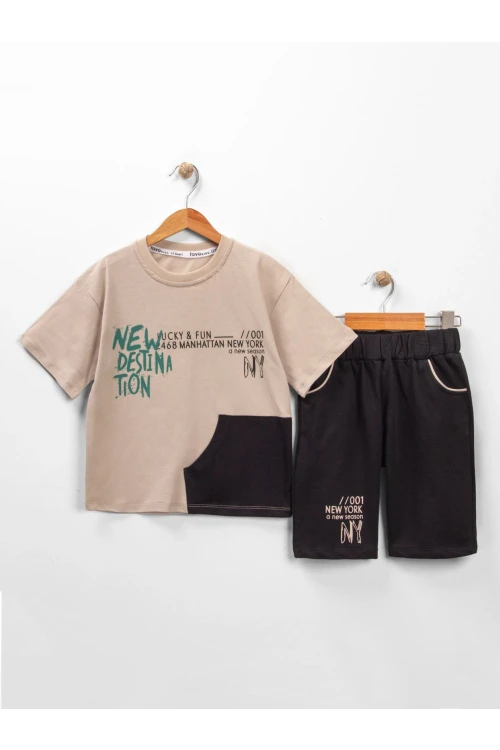 New Destina Baskılı Erkek Takım 15352