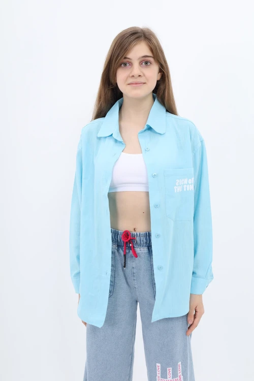 No Back Baskılı Gömlek 222