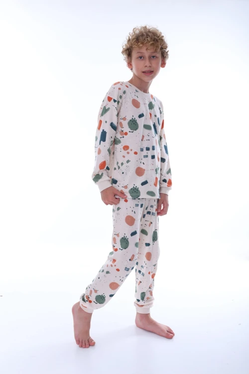 Nokta Desenli Erkek Çocuk Pijama Takımı 36206