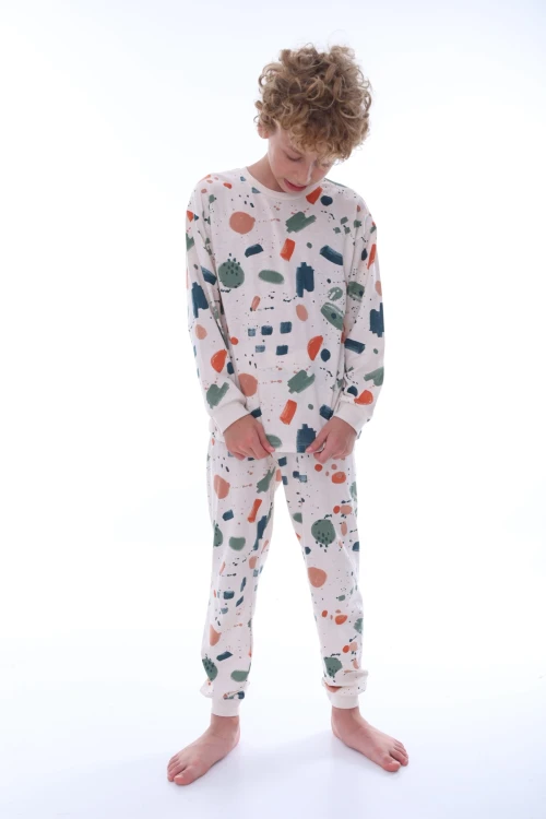 Nokta Desenli Erkek Çocuk Pijama Takımı 36206