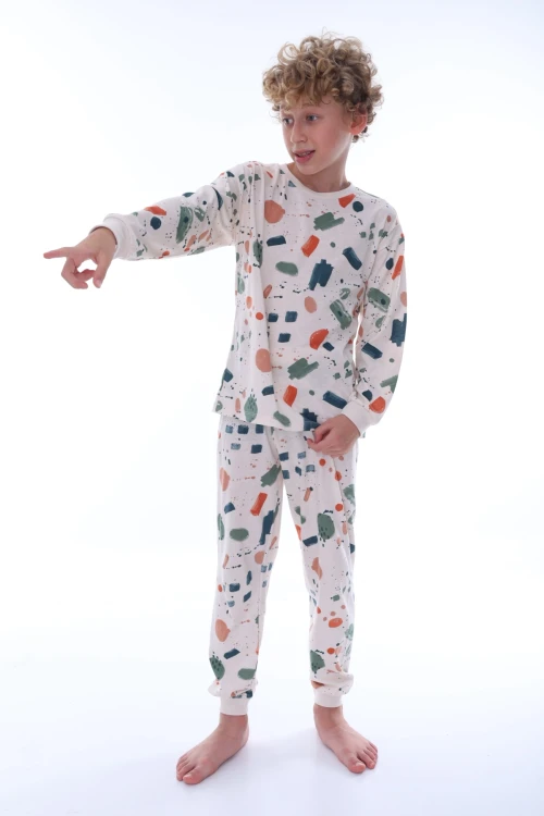 Nokta Desenli Erkek Çocuk Pijama Takımı 36206