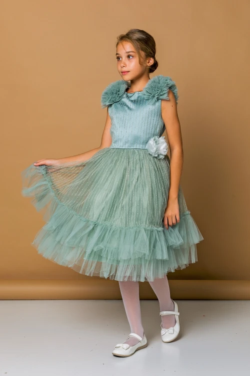 Omuzu Fırfırlı Abiye 2239