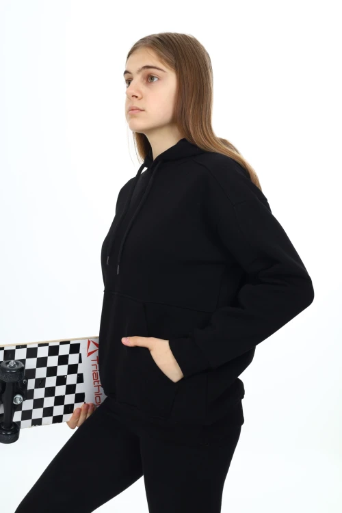 Önü Cepli Kapşonlu Kız Takım 7141