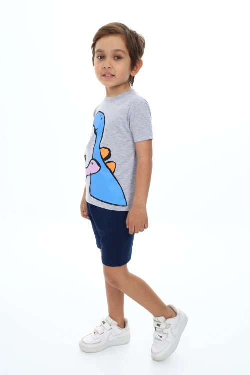 Palmiyeli Dino Baskılı Şortlu Takım 73305